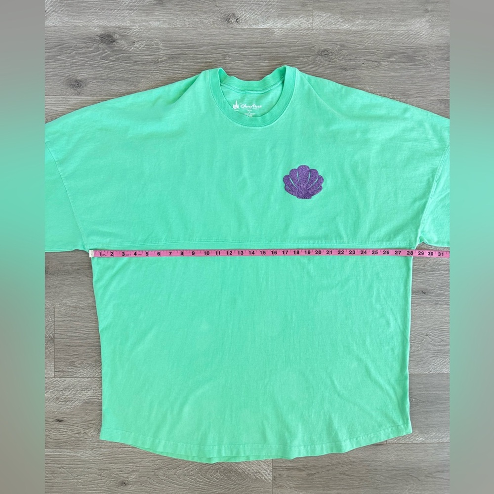 Disneyland Little Mermaid Spirit Jersey Green with Purple Puff Lettering Sz XXL - Picture 6 of 10